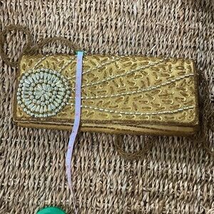 Vintage, Evening bag ,gold, silver fully embellished ,beaded, stunning,unique